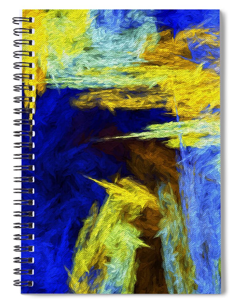 Andee Design Abstract Spiral Notebook featuring the digital art Colorful Frost Abstract by Andee Design