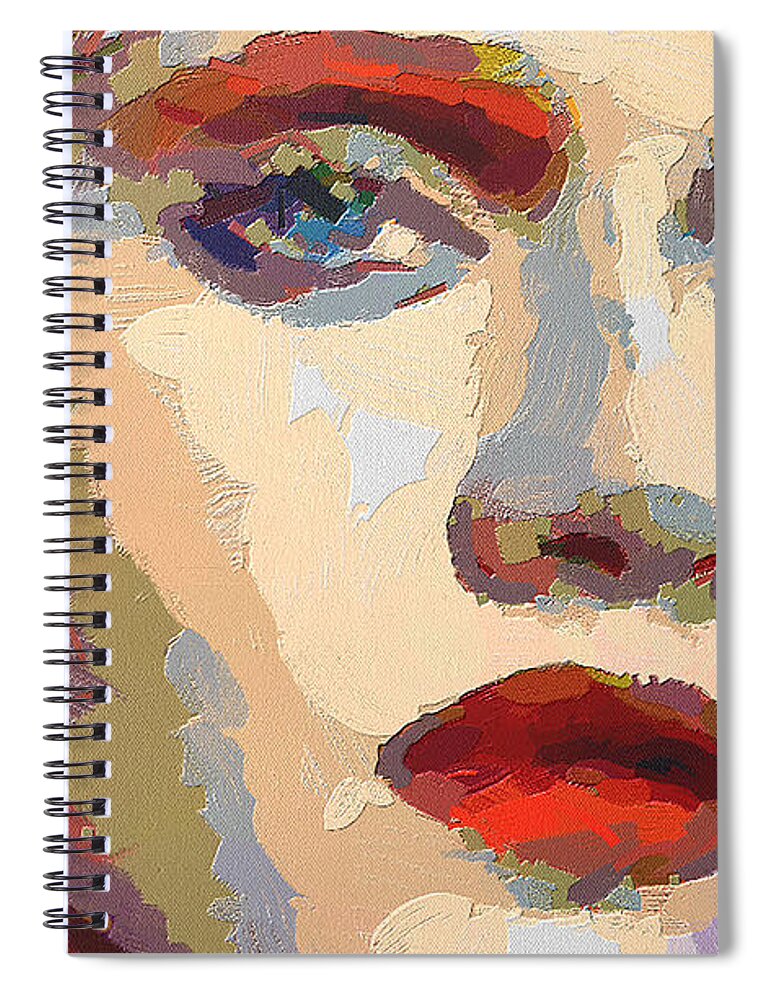 Portrait Spiral Notebook featuring the digital art Colorful portrait by Humphrey Isselt