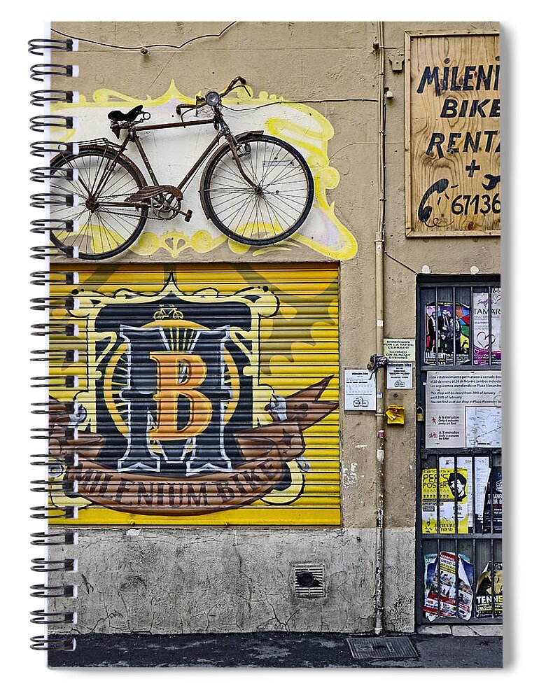 Signage Spiral Notebook featuring the photograph Colorful Signage In Palma Majorca Spain by Rick Rosenshein