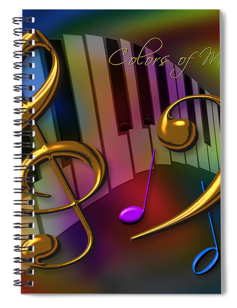 Colors Of Music Spiral Notebook featuring the digital art Colors of Music by Judi Quelland