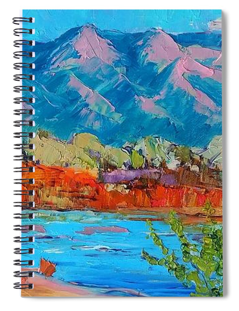 Landscape Spiral Notebook featuring the painting Colors of Spring by Marian Berg