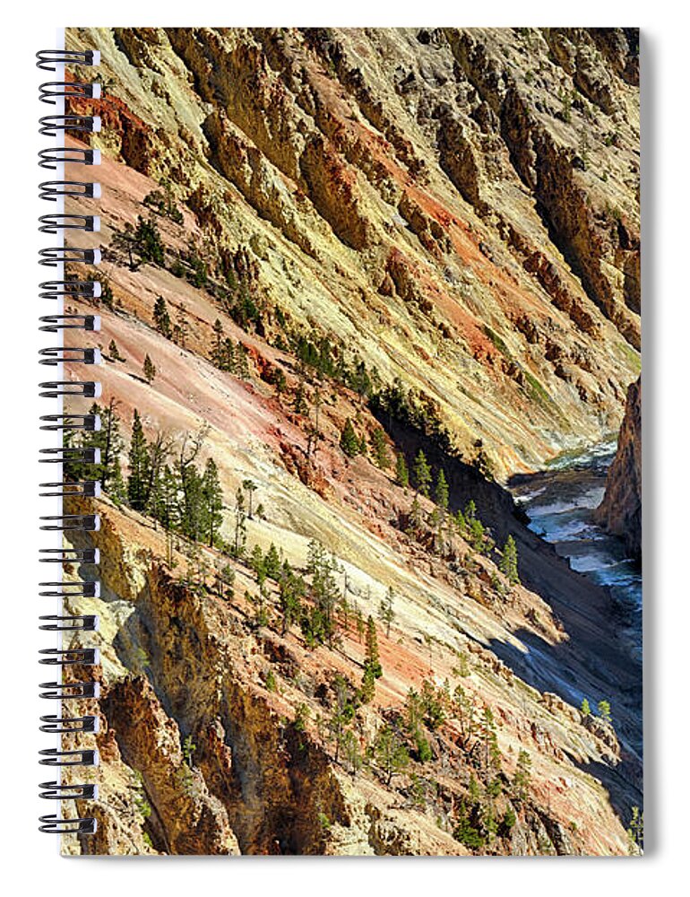 Wyoming Spiral Notebook featuring the photograph Colors of Yellowstone Canyon by Shirley Mitchell
