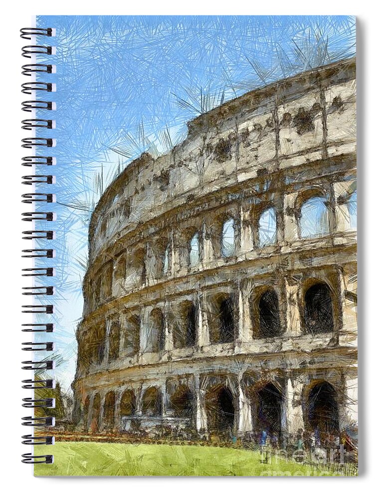 Colored Pencil Spiral Notebook featuring the photograph Colosseum or Coliseum Pencil by Edward Fielding