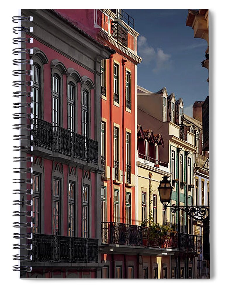 Lisbon Spiral Notebook featuring the photograph Colourful Architecture in Lisbon Portugal by Carol Japp