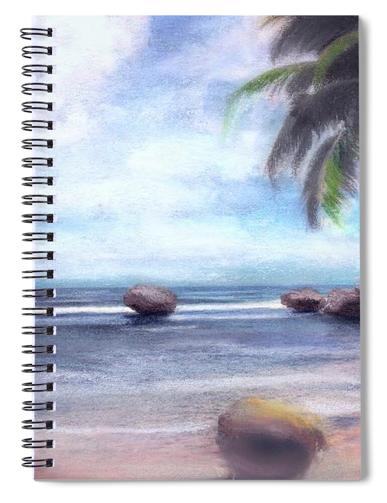 Tropical Spiral Notebook featuring the pastel Come with me to our paradise getaway by Melissa Herrin