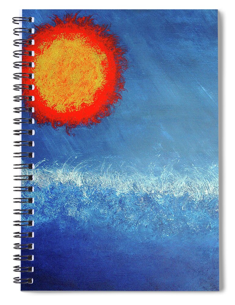 Global Warming Spiral Notebook featuring the painting Coming to a Boil by Rein Nomm