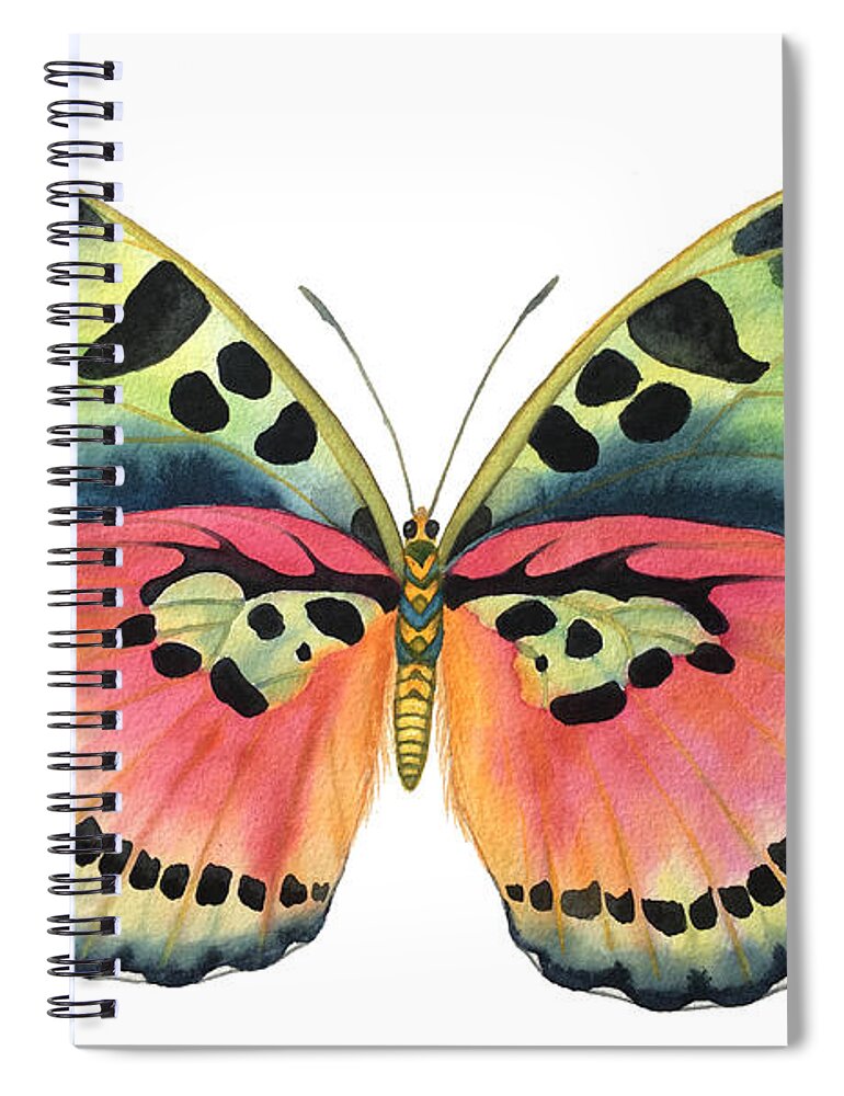 Butterflies Spiral Notebook featuring the painting Common Pink Forester by Lucy Arnold