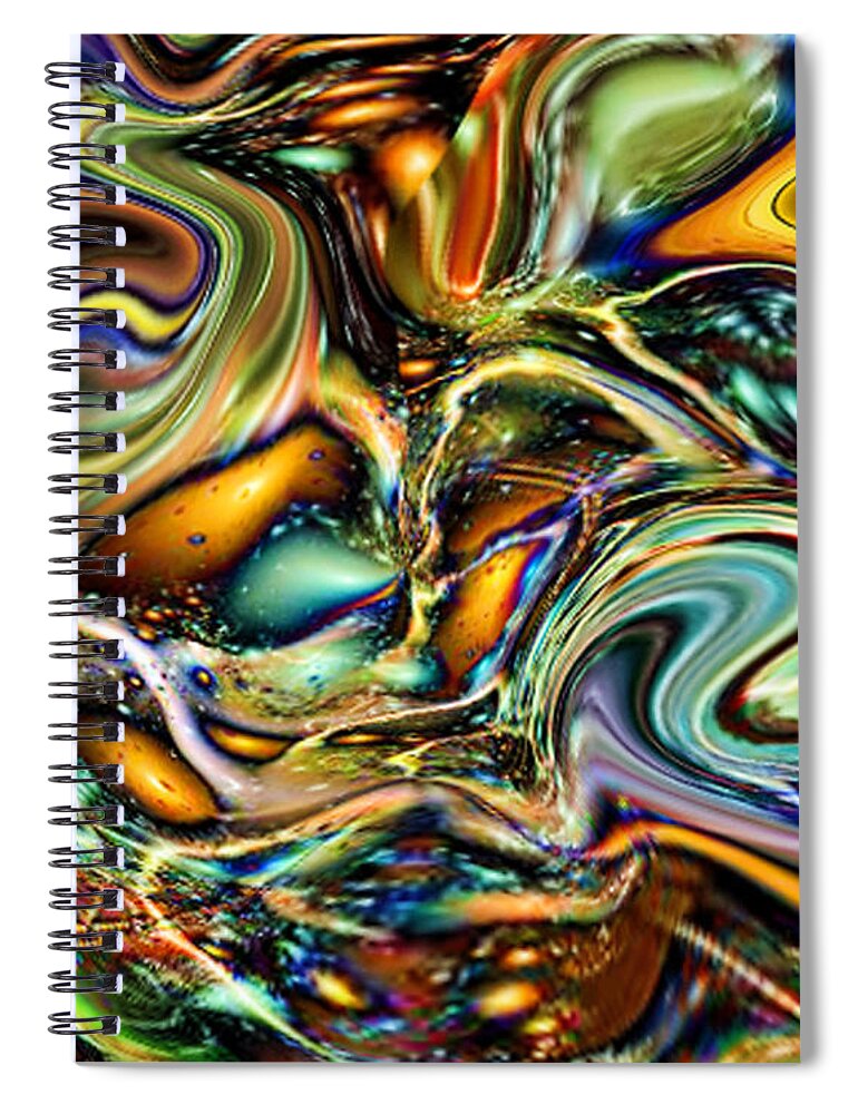 Motion Spiral Notebook featuring the digital art Commotion in the Motion VII by Jim Fitzpatrick