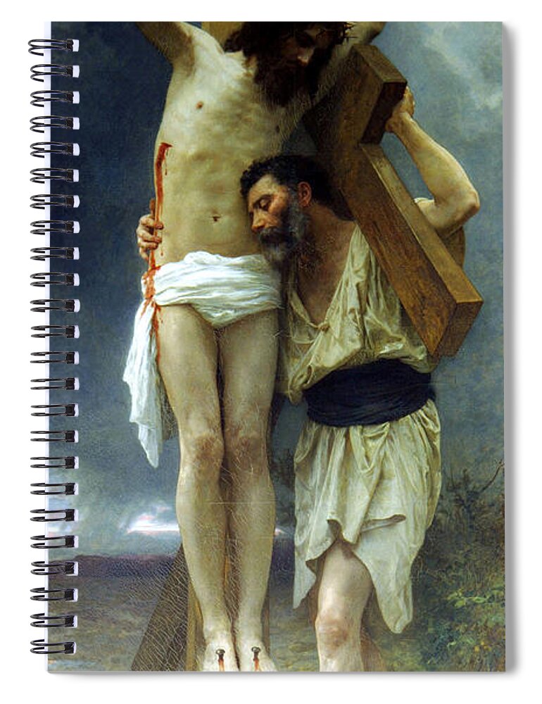 William Spiral Notebook featuring the painting Compassion by William Adolphe Bouguereau