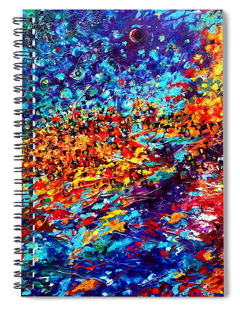 Energy Spiritual Art Spiral Notebook featuring the painting Composition # 5. Series Abstract Sunsets by Helen Kagan