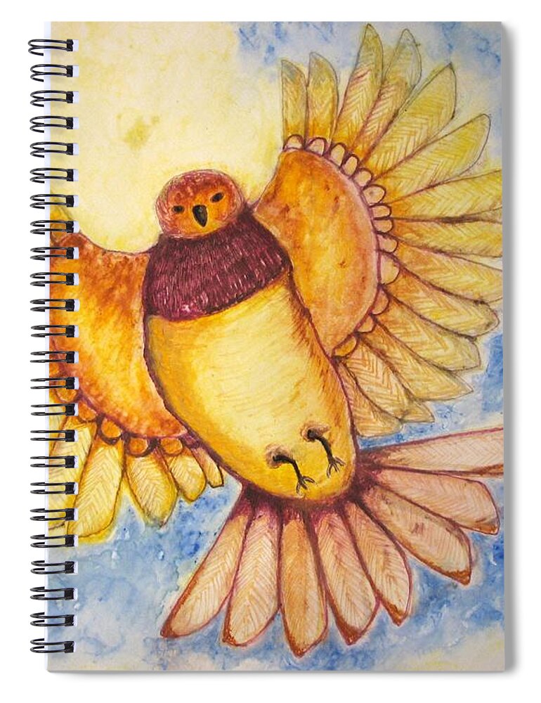 Birds Spiral Notebook featuring the painting Concerning Angel Bird by Patricia Arroyo