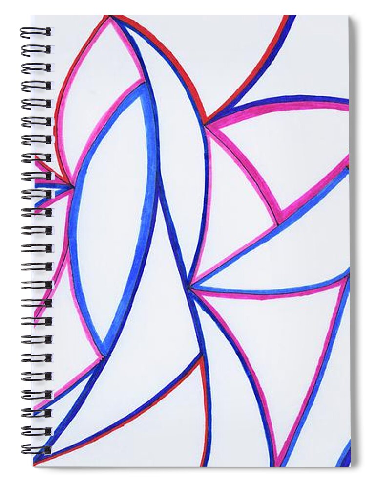 Abstract Spiral Notebook featuring the drawing Concert by Lara Morrison