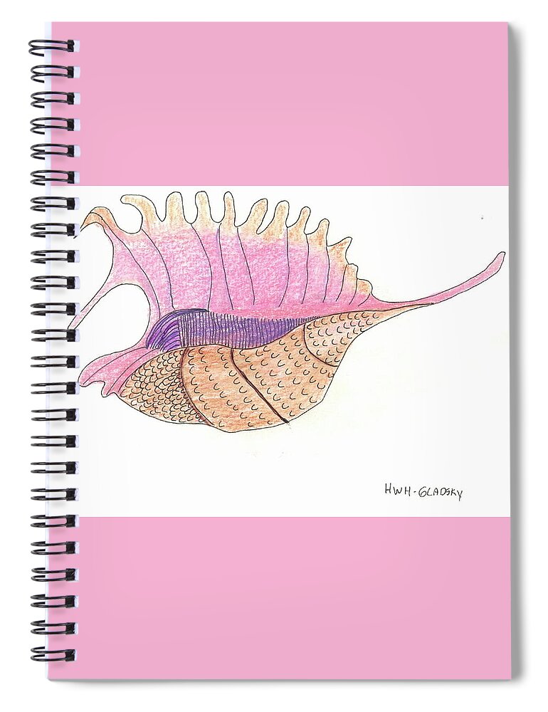 Sea Creatures Spiral Notebook featuring the painting Conch Shell by Helen Holden-Gladsky