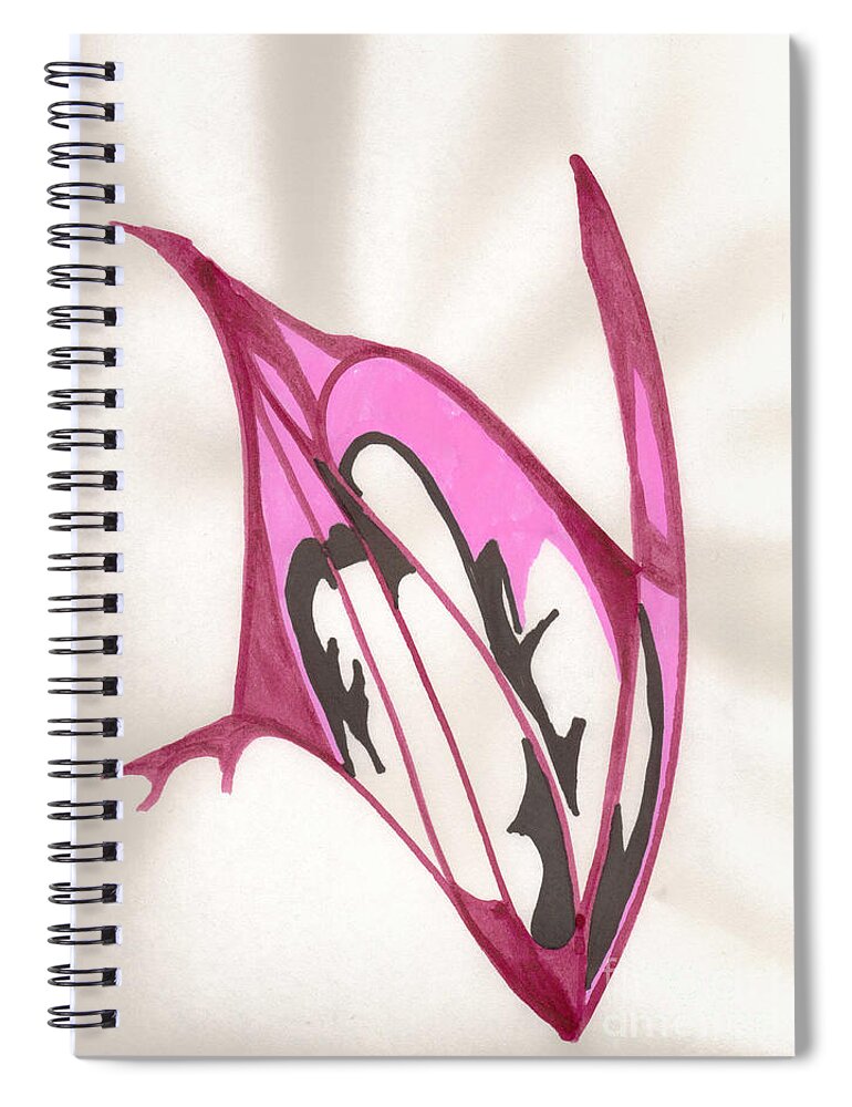 Indian Ink Drawing. Conch Shell Spiral Notebook featuring the mixed media Conch Shell by Mary Mikawoz
