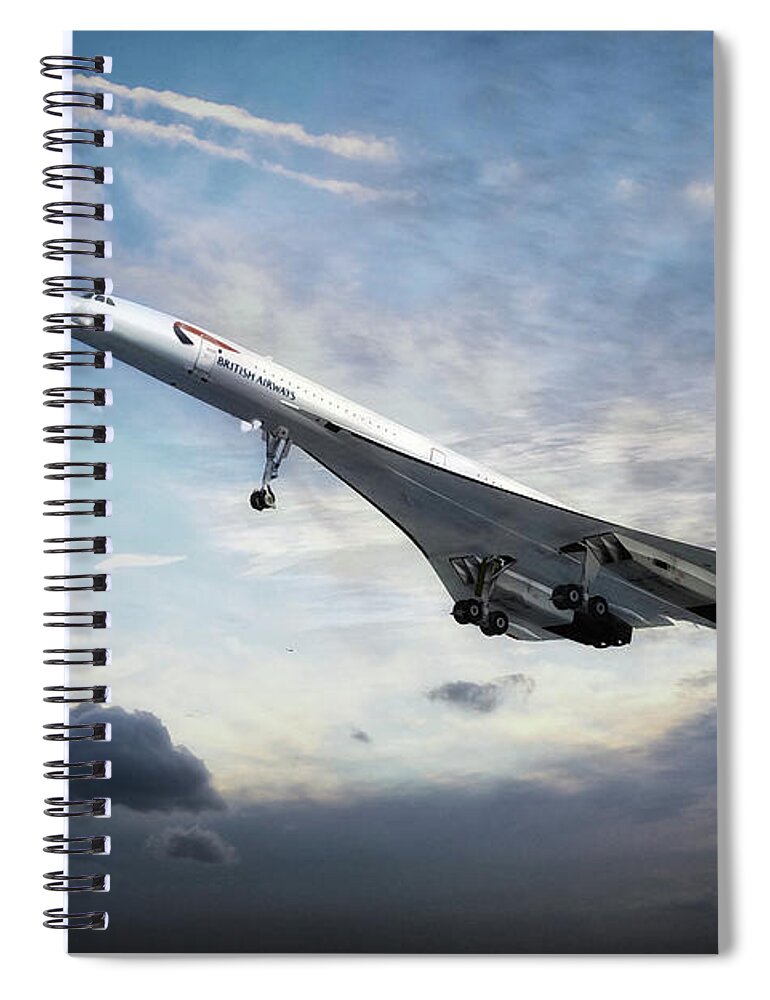 Concorde Spiral Notebook featuring the digital art Concorde Portrait by Airpower Art