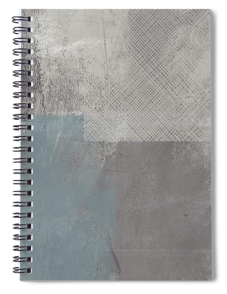 Concrete Spiral Notebook featuring the painting Concrete 3- Contemporary Abstract art by Linda Woods by Linda Woods