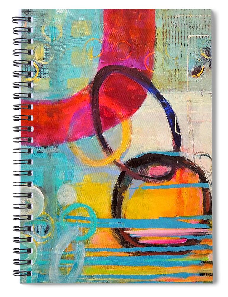 Schiros Spiral Notebook featuring the painting Conections by Mary Schiros
