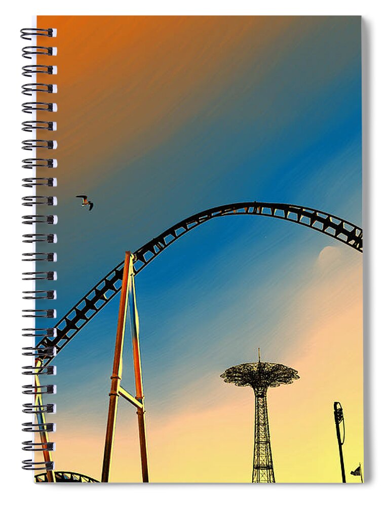 Coney Spiral Notebook featuring the photograph Coney Glow 1 by Onedayoneimage Photography