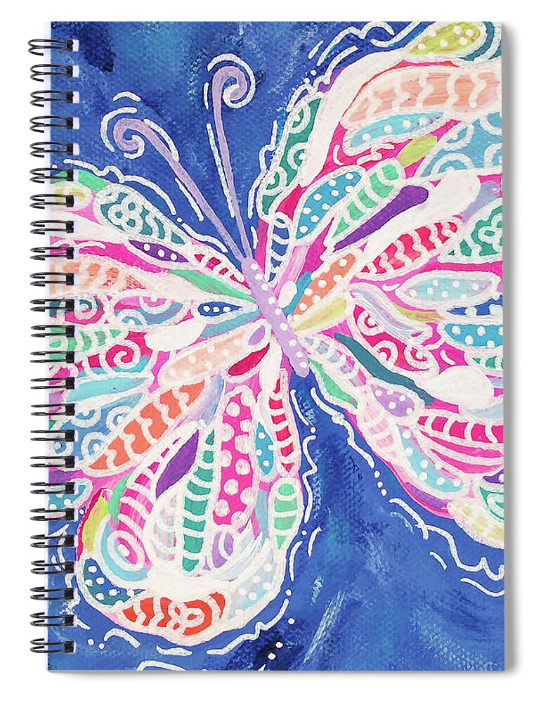 Butterfly Spiral Notebook featuring the painting Confetti by Beth Ann Scott
