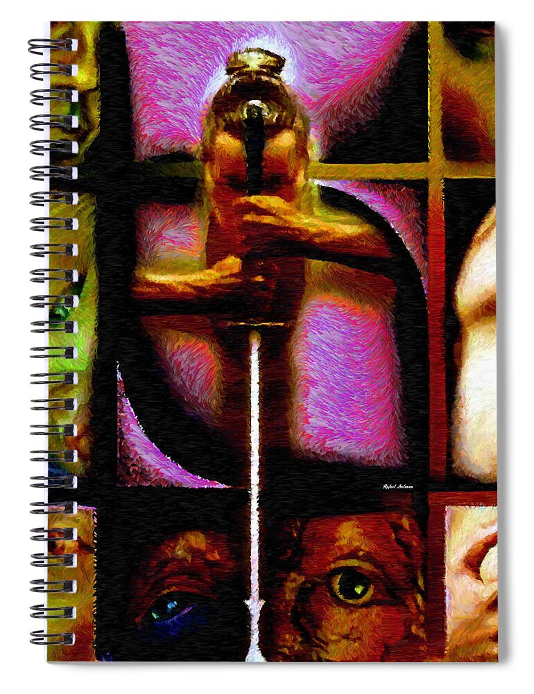 Rafael Salazar Spiral Notebook featuring the digital art Conflicts by Rafael Salazar by Rafael Salazar