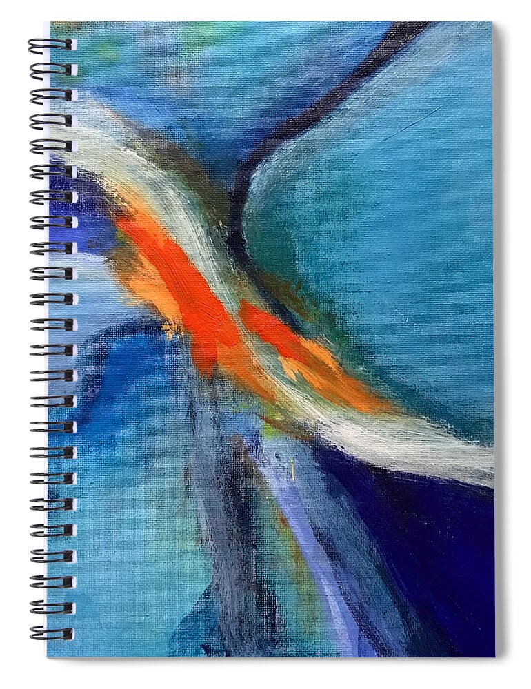 Abstract Spiral Notebook featuring the painting Confluence by Susan Kayler