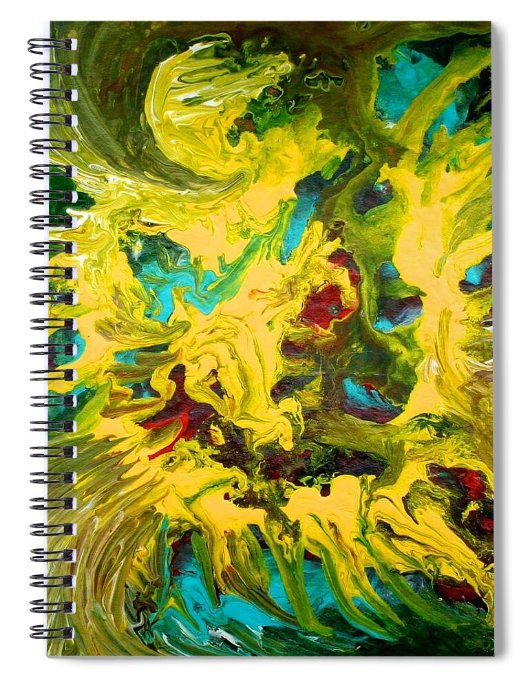  Spiral Notebook featuring the painting Confrontation by Polly Castor