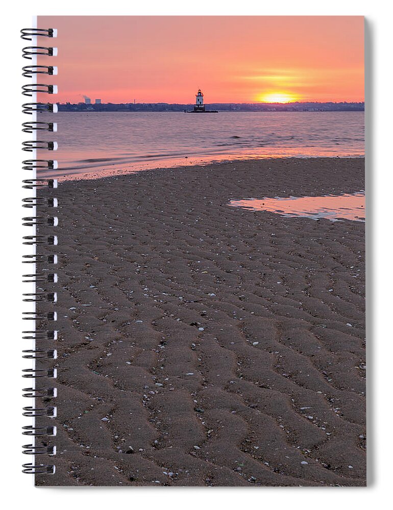 New England Spiral Notebook featuring the photograph Conimicut Ripples Vertical by Bryan Bzdula