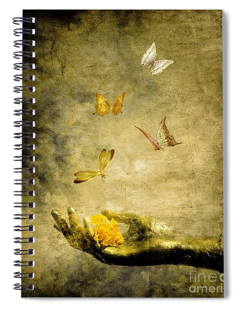 Inspirational Spiral Notebook featuring the painting Connect by Jacky Gerritsen