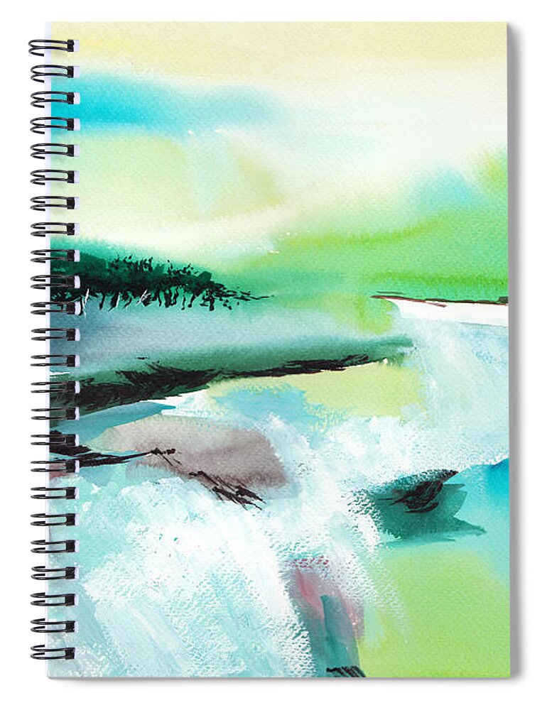 Nature Spiral Notebook featuring the painting Constructing Reality 1 by Anil Nene