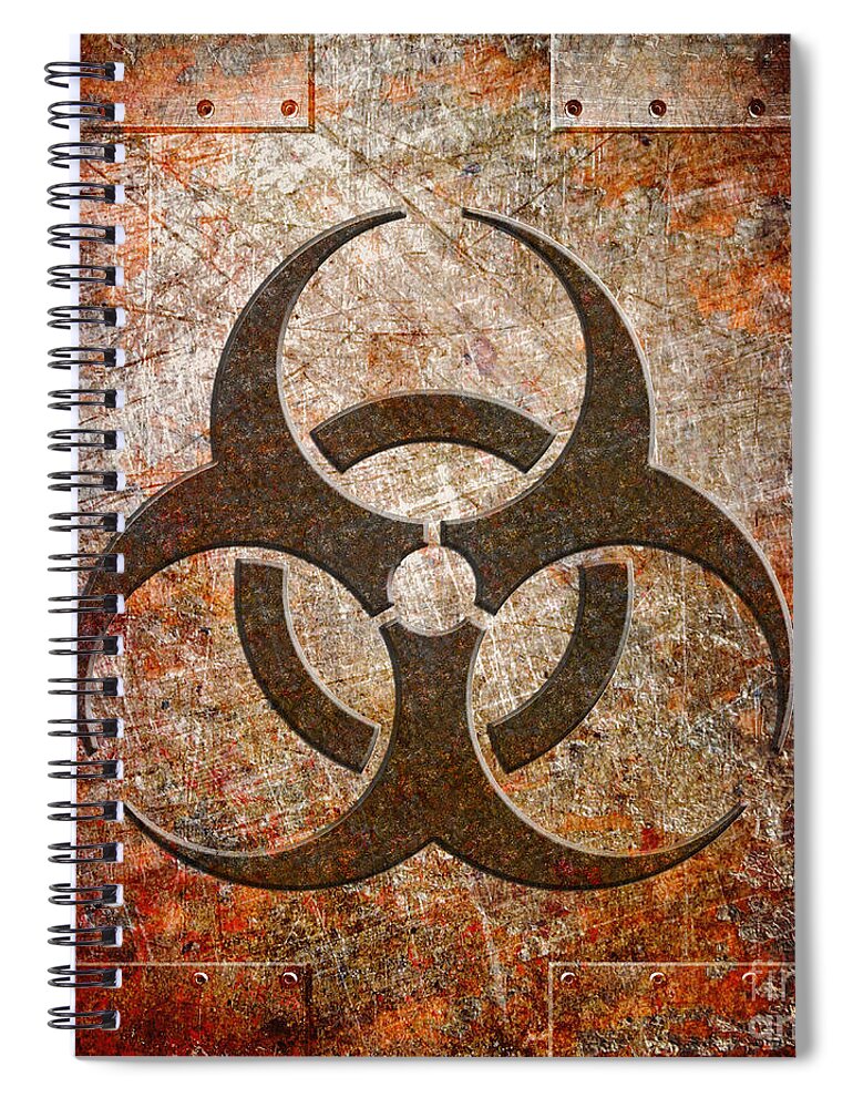 Bio Hazard Spiral Notebook featuring the digital art Contagion by Fred Ber