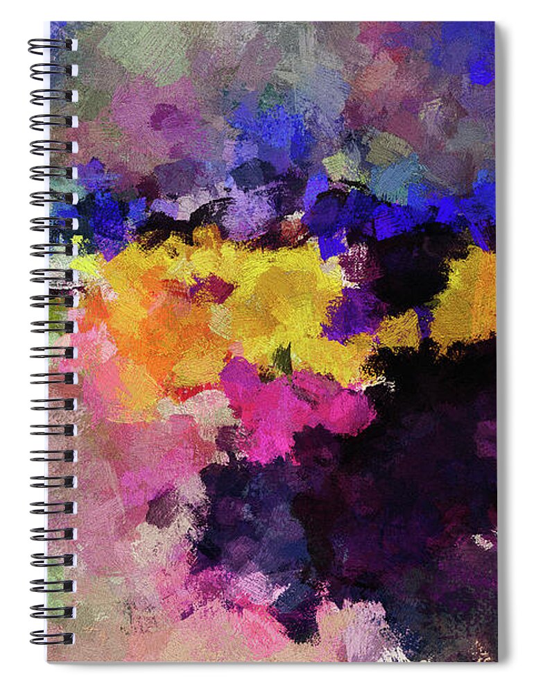 Abstract Spiral Notebook featuring the painting Contemporary Abstract Art by Inspirowl Design