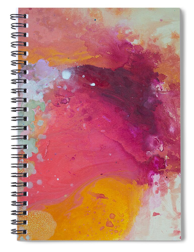 Abstract Spiral Notebook featuring the painting Controlled Chaos by Claire Desjardins