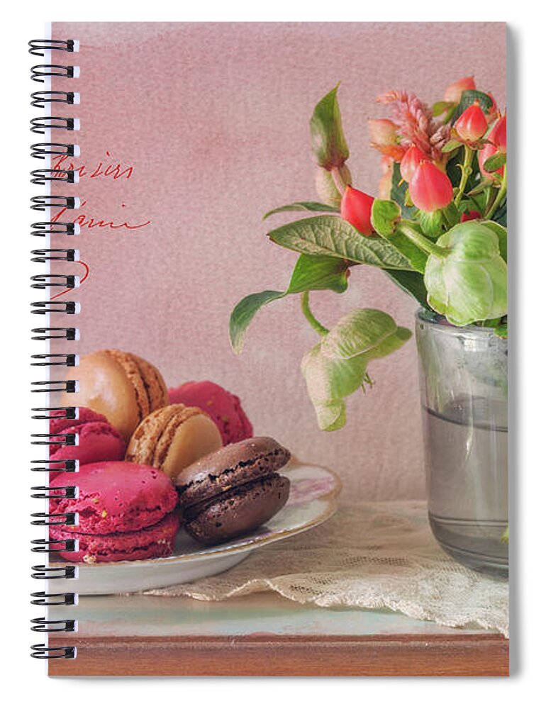 Still Life Spiral Notebook featuring the photograph Cookies and Flowers by June Marie Sobrito