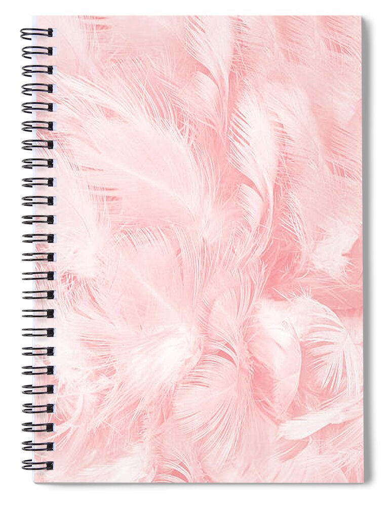 Coral Pink vintage color trends feather texture background Spiral Notebook  by Nattaya Mahaum - Fine Art America