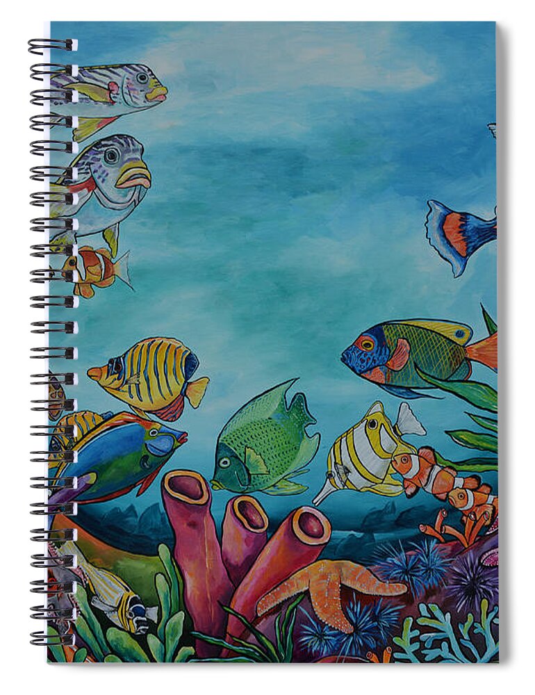 Coral Reef Spiral Notebook featuring the painting Coral Reef by Patti Schermerhorn