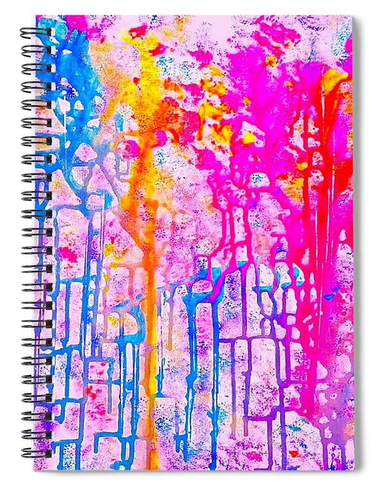 Abstract Art Print Spiral Notebook featuring the painting Corals by Monique Wegmueller