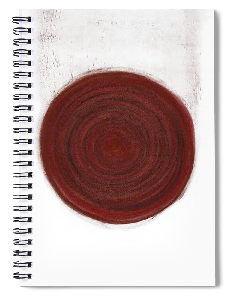 Mandala Spiral Notebook featuring the pastel Core Red by Annette Hadley