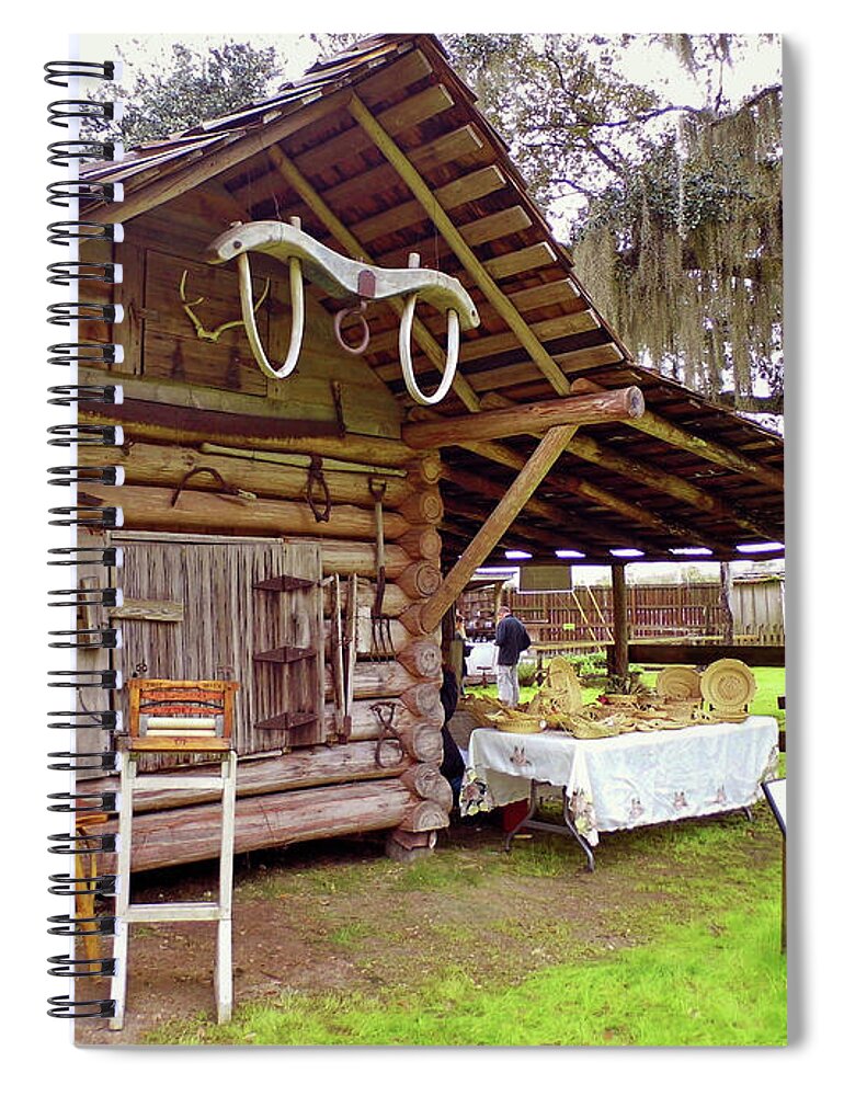 Corn Crib Spiral Notebook featuring the photograph Corncrib 1800s by D Hackett