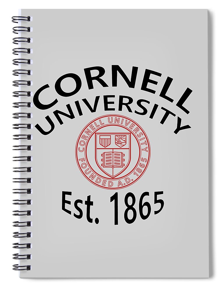 Cornell University Spiral Notebook featuring the digital art Cornell University Est 1865 by Movie Poster Prints