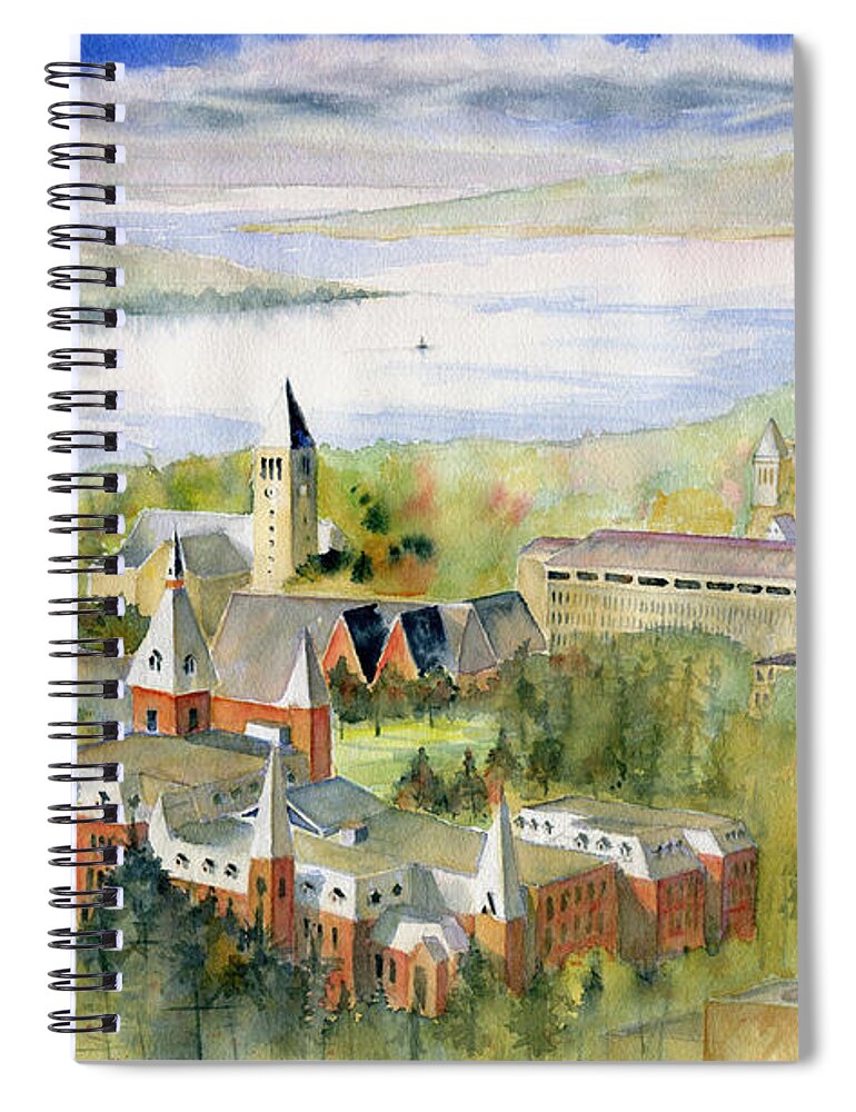 Cornell University Spiral Notebook featuring the painting Cornell University by Melly Terpening