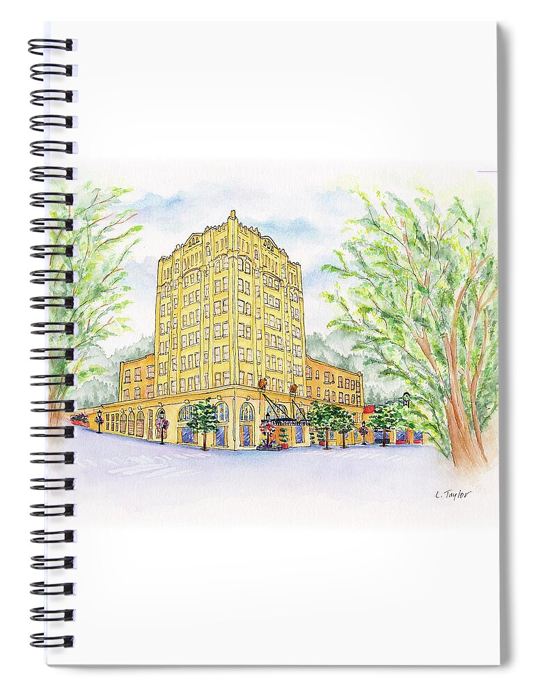 Lithia Springs Hotel Spiral Notebook featuring the painting Corner Grandeur by Lori Taylor