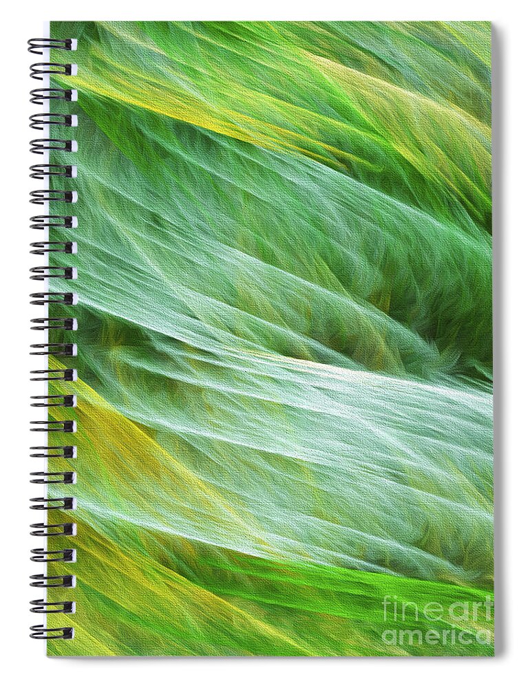 Andee Design Abstract Spiral Notebook featuring the digital art Cornfield Tornado Abstract by Andee Design
