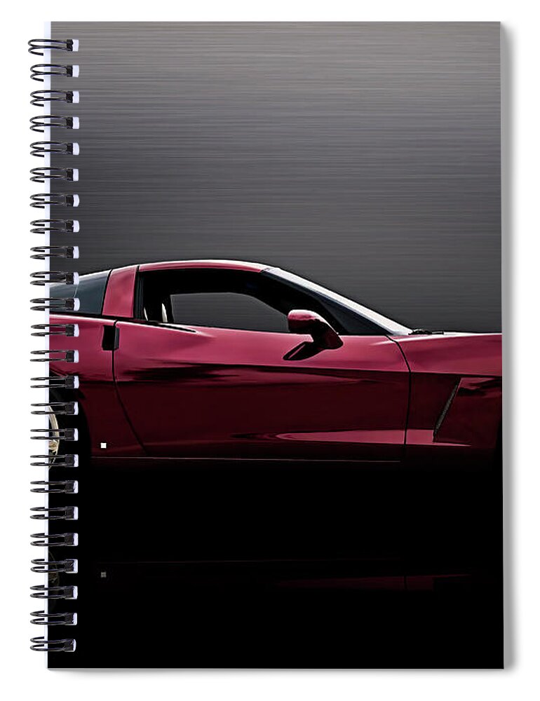 Corvette Spiral Notebook featuring the digital art Corvette Reflections by Douglas Pittman