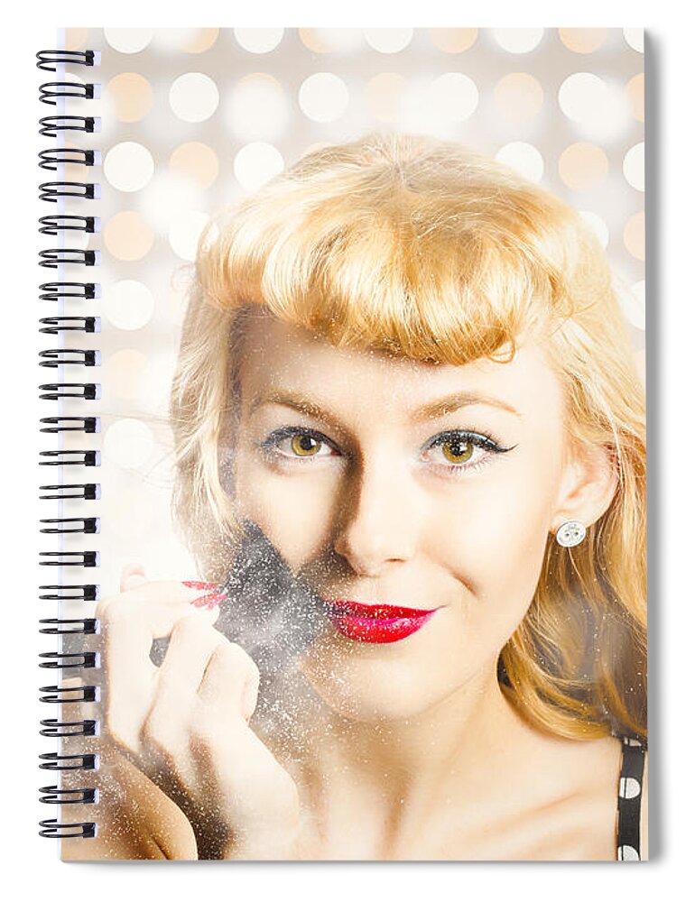 Make Spiral Notebook featuring the photograph Cosmetics makeover pin up by Jorgo Photography