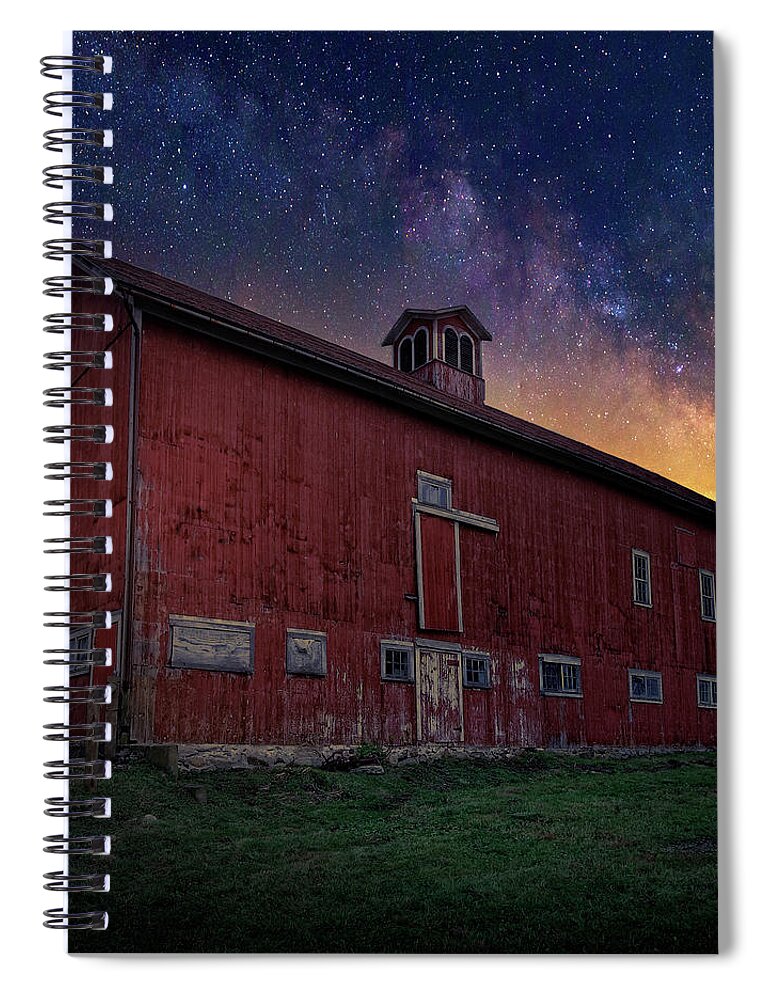 Square Spiral Notebook featuring the photograph Cosmic Barn Square by Bill Wakeley