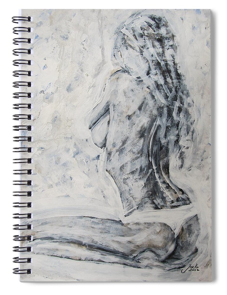 Beautiful Spiral Notebook featuring the painting Cosmic Love by Jarko Aka Lui Grande