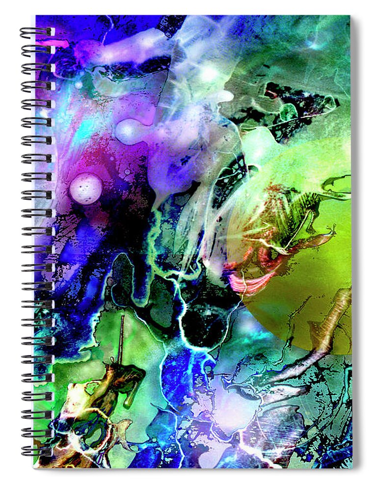 Universe Spiral Notebook featuring the painting Cosmic Web by John Dyess
