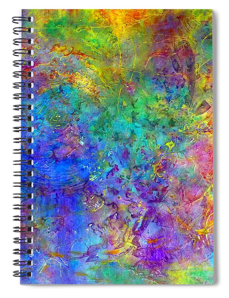 Acrylic Spiral Notebook featuring the painting Cosmos by Claire Bull