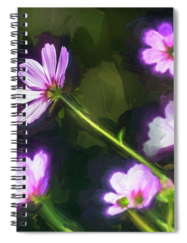 Cosmos Spiral Notebook featuring the photograph Cosmos Flowers Coreopsideae 003 by Rich Franco