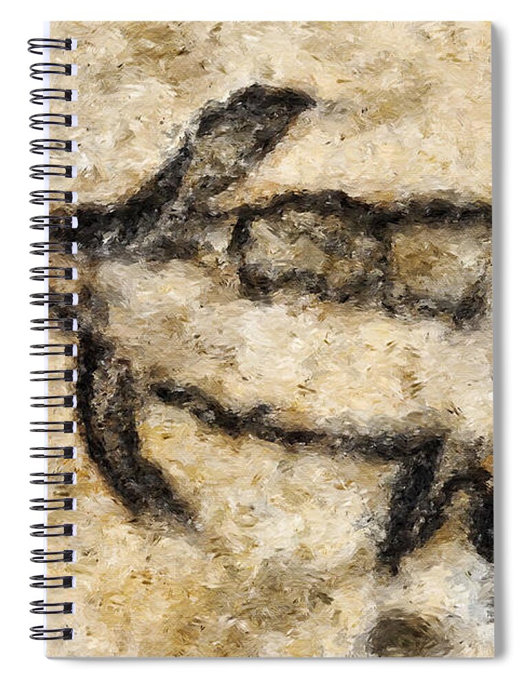 Cosquer Spiral Notebook featuring the digital art Cosquer Penguin by Weston Westmoreland